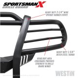 Westin 12-20 Nissan Frontier Sportsman X Grille Guard - Textured Black thumbnail 7