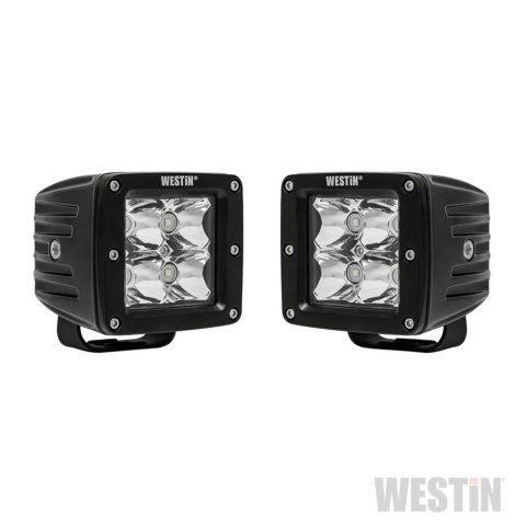 Westin HyperQ LED Auxiliary Lights 3in x 3in cube 20w Flood - Black