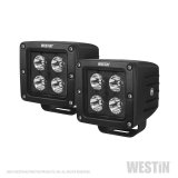 Westin HyperQ LED Auxiliary Lights 3in x 3in cube 20w Flood - Black thumbnail 3