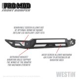 Westin 15-19 Chevrolet Silverado 2500/3500 Pro-Mod Front Bumper - Textured Black thumbnail 6