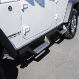 Westin 07-18 Jeep Wrangler JKU 4dr. HDX Stainless Drop Nerf Step Bars - Tex. Blk thumbnail 2