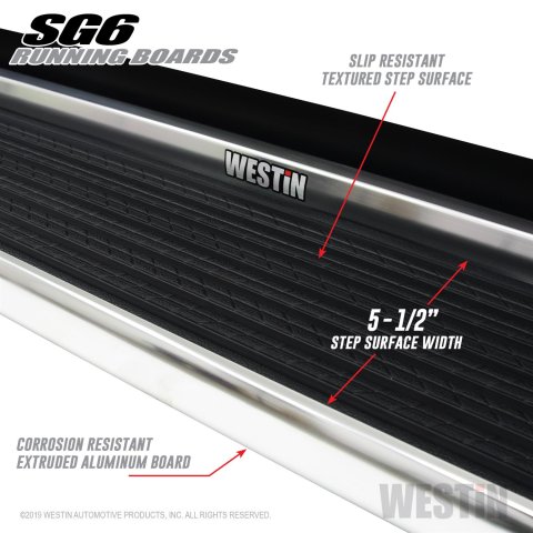 Westin Polished Aluminum Running Board 83 inches SG6 Running Boards - Polished thumbnail 1