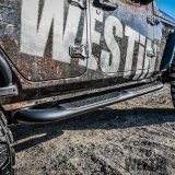 Westin 18-22 Jeep Wrangler JLU 4dr Platinum 4 Oval Nerf Step Bars - Tex. Blk thumbnail 2