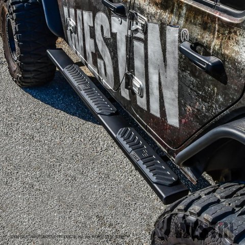 Westin 18-26 Jeep Wrangler JLU 4dr R5 Nerf Step Bars - Tex. Blk thumbnail 1