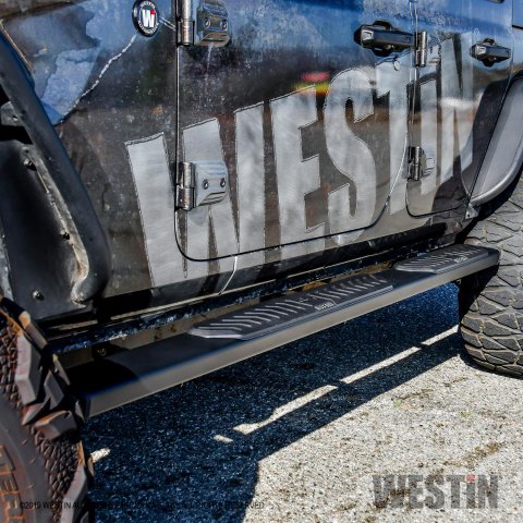 Westin 18-26 Jeep Wrangler JLU 4dr R5 Nerf Step Bars - Tex. Blk thumbnail 4