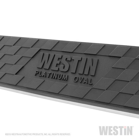 Westin 19-22 Chev/GMC Silverado/Sierra 1500 DC (No 2019 Ltd) Platinum 4 Oval Nerf Step Bars - Blk thumbnail 1