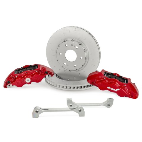 Alcon 19+ Silverado/Sierra 20+ Suburban/Tahoe/Yukon 355x33mm 6-Piston Caliper FRT Brake Kit - Red thumbnail 4