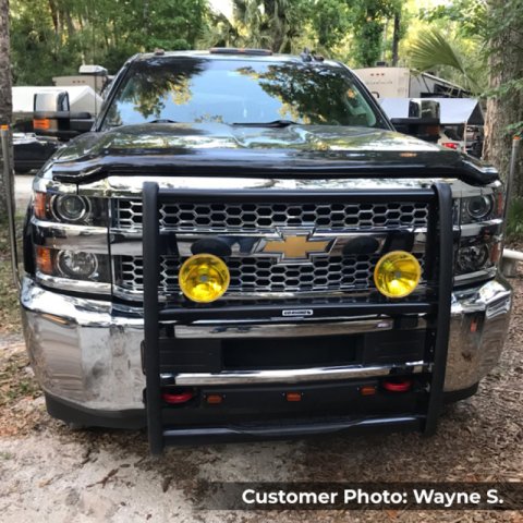 Go Rhino 15-19 Chevrolet Silv 2500HD/3500HD 3000 Series StepGuard - Black (Center Grille Guard Only) thumbnail 2