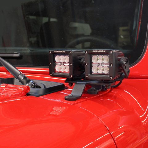 Go Rhino 18-20 Jeep Wrangler JL/JLU/Gladiator JT Light Mount - Two 3in Cubes thumbnail 5
