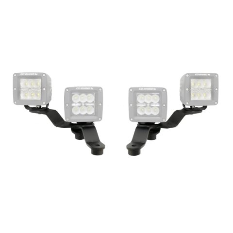 Go Rhino 18-20 Jeep Wrangler JL/JLU/Gladiator JT Light Mount - Two 3in Cubes Offset thumbnail 1