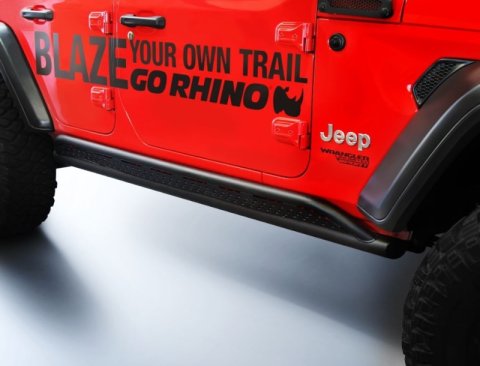 Go Rhino 18-20 Jeep Wrangler JLU JL Frame Mount Sliders thumbnail 1