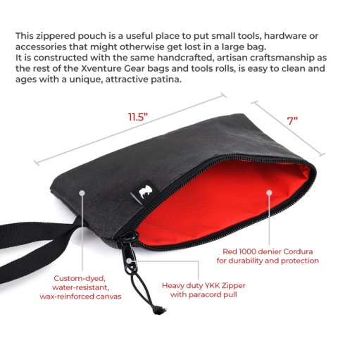 Go Rhino XVenture Gear Zipped Pouch - Large (12in. Wide Pocket / 6.5in. Hand Strap) Canvas - Black thumbnail 4