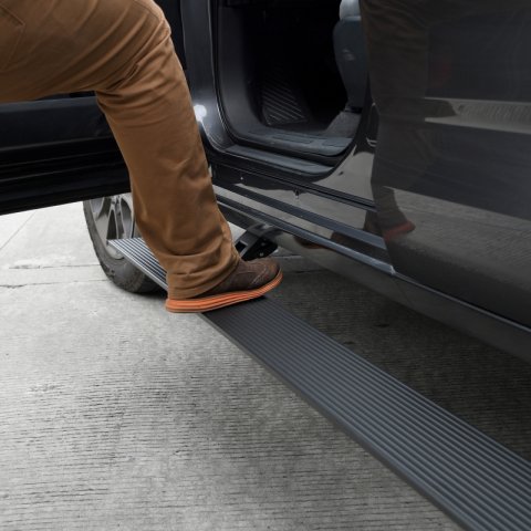 RealTruck 19-24 Chevy Silverado Standard Cab 2dr VoltStep Electric Running Board Kit-Textured Black thumbnail 2