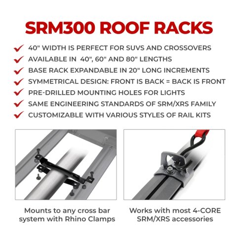Go Rhino SRM300 Dual Rail Kit (For 80x40in. Rack) - Tex. Blk (Rails ONLY - Req. Platform) thumbnail 5