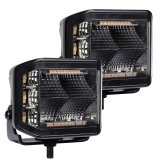 Go Rhino Xplor Blackout Combo Series Cube Sideline LED Flood Lights w/Amber 4x3 - Blk (Pair) thumbnail 6