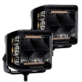 Go Rhino Xplor Blackout Combo Series Cube Sideline LED Flood Lights w/Amber 4x3 - Blk (Pair) thumbnail 7