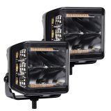Go Rhino Xplor Blackout Combo Series Cube Sideline LED Spot Lights w/ Amber 4x3 - Blk (Pair) thumbnail 6