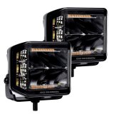 Go Rhino Xplor Blackout Combo Series Cube Sideline LED Spot Lights w/ Amber 4x3 - Blk (Pair) thumbnail 7