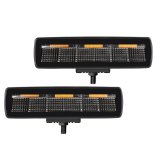 Go Rhino Xplor Blackout Combo Series Sixline LED Flood Lights w/Amber (Surface Mount) - Blk (Pair) thumbnail 2