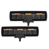 Go Rhino Xplor Blackout Combo Series Sixline LED Flood Lights w/Amber (Surface Mount) - Blk (Pair) thumbnail 3