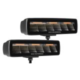 Go Rhino Xplor Blackout Combo Series Sixline LED Flood Lights w/Amber (Surface Mount) - Blk (Pair) thumbnail 4