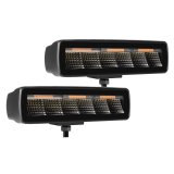 Go Rhino Xplor Blackout Combo Series Sixline LED Flood Lights w/Amber (Surface Mount) - Blk (Pair) thumbnail 5