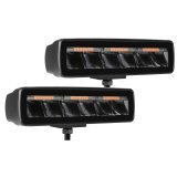 Go Rhino Xplor Blackout Combo Series Sixline LED Spot Lights w/Amber (Surface Mount) - Blk (Pair) thumbnail 4