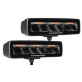 Go Rhino Xplor Blackout Combo Series Sixline LED Spot Lights w/Amber (Surface Mount) - Blk (Pair) thumbnail 6