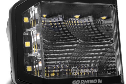 Go Rhino Xplor Blackout Series Cube LED Sideline Flood Light Kit (Surface Mount) 4x3 - Blk (Pair) thumbnail 7