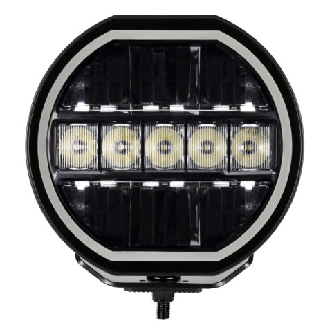 Go Rhino Xplor Blackout Series Maxline LED Hi/Low Beam w/Multi DRL (Surface Mount) 7in. - Blk