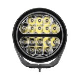 Go Rhino Xplor Blackout Series Round LED Spot Light Beam w/DRL (Surface/Thread Stud Mnt) 7in. - Blk thumbnail 1