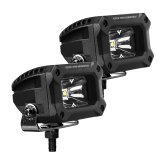 Go Rhino Xplor Bright Series Rectangle LED Spot Light Kit (Surface/Thread Stud Mnt) 3x2 - Blk (Pair) thumbnail 3