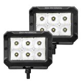 Go Rhino Xplor Bright Series Rectangle LED Spot Light Kit (Surface/Thread Stud Mnt) 4x3 - Blk (Pair) thumbnail 1