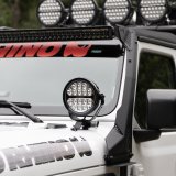 Go Rhino Xplor Blackout Series Round LED Driving Light w/DRL (Surface/Threaded Stud Mnt) 7in. - Blk thumbnail 4