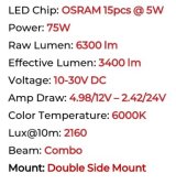 Go Rhino Xplor Blackout Combo Series Sgl Row LED Light Bar w/Amber (Side/Track Mount) 20.5in. - Blk thumbnail 4