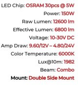 Go Rhino Xplor Blackout Combo Series Sgl Row LED Light Bar w/Amber (Side/Track Mount) 39.5in. - Blk thumbnail 4