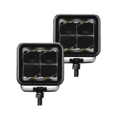 Go Rhino Xplor Blackout Series Cube LED Spot Light Kit (Surface/Threaded Stud Mnt) 2x2 - Blk (Pair) thumbnail 1