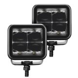 Go Rhino Xplor Blackout Series Cube LED Spot Light Kit (Surface/Threaded Stud Mnt) 3x3 - Blk (Pair) thumbnail 2