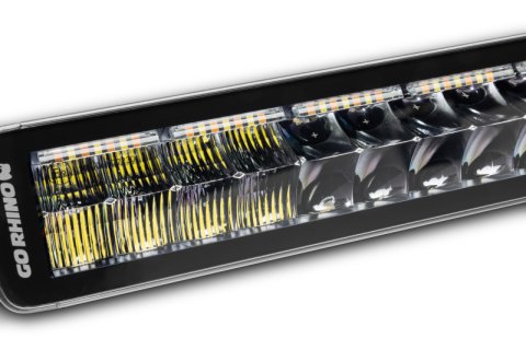 Go Rhino Xplor Blackout Combo Series Dbl Row LED Light Bar w/Amber (Side/Track Mount) 32in. - Blk thumbnail 3