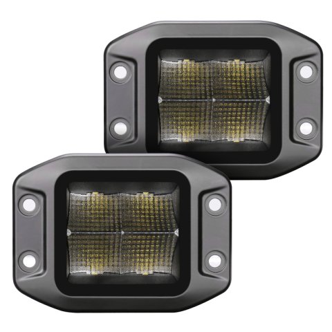 Go Rhino Xplor Blackout Series Cube LED Flood Light Kit (Flush Mount) 3x3 - Blk (Pair) thumbnail 1