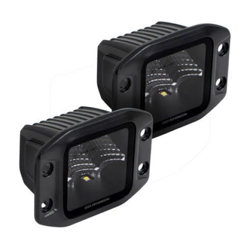 Go Rhino Xplor Blackout Series Cube LED Flood Light Kit (Flush Mount) 3x3 - Blk (Pair) thumbnail 3