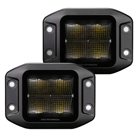 Go Rhino Xplor Blackout Series Cube LED Flood Light Kit (Flush Mount) 3x3 - Blk (Pair) thumbnail 4