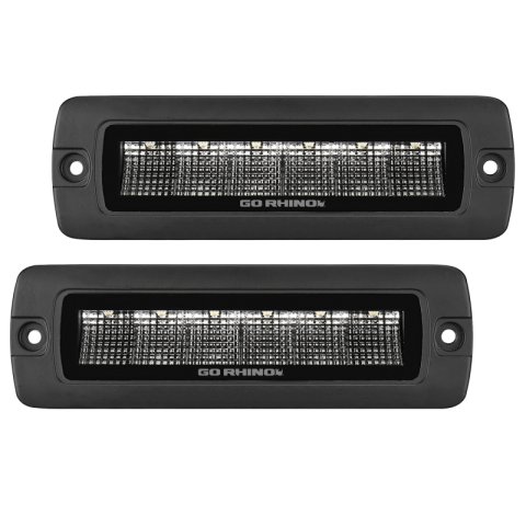 Go Rhino Xplor Blackout Series Sixline LED Flood Light Kit (Flush Mount) - Blk (Pair) thumbnail 2