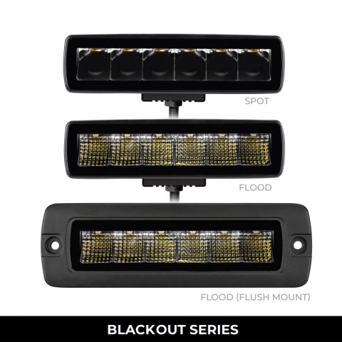 Go Rhino Xplor Blackout Series Sixline LED Flood Light Kit (Flush Mount) - Blk (Pair) thumbnail 8