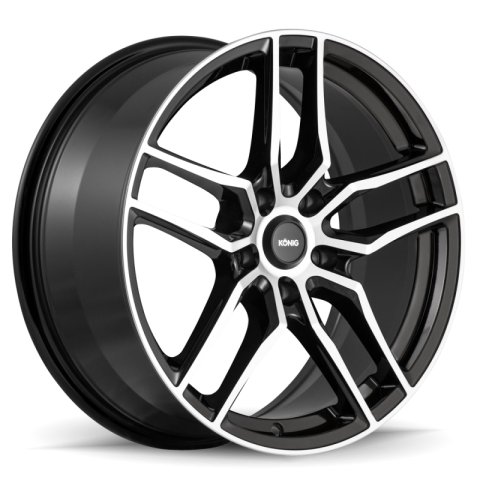 Konig Intention 16x7.5 5x108 ET45 Gloss Black / Machine Face thumbnail 2