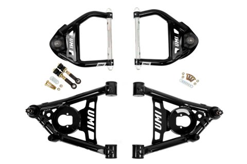 UMI Performance 64-72 GM A-Body Tubular Upper & Lower Front A-Arm Kit - Black thumbnail 2
