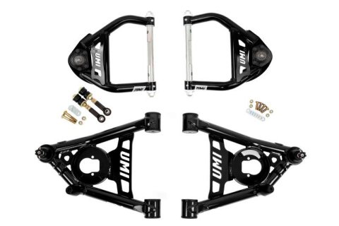 UMI Performance 64-72 GM A-Body Tubular Upper & Lower Front A-Arm Kit - Black thumbnail 3