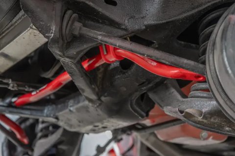 UMI Performance 65-70 Chevy B-Body Front Sway Bar Solid - 1-1/8 - Black thumbnail 2