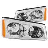 ANZO 2003-2006 Chevrolet Silverado 1500 Crystal Headlights Chrome thumbnail 1