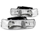 ANZO 1999-2002 Chevrolet Silverado 1500 Crystal Headlights Chrome thumbnail 3